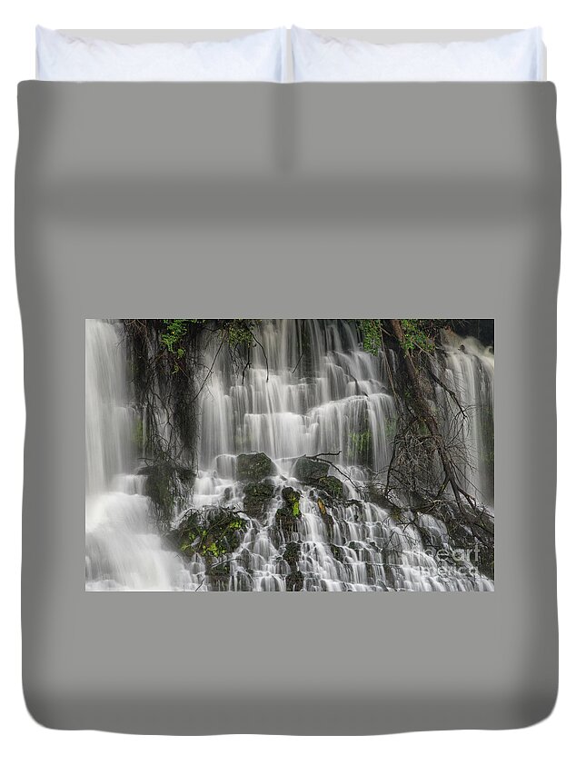 Twin Falls Duvet Cover featuring the photograph Twin Falls 13 #1 by Phil Perkins