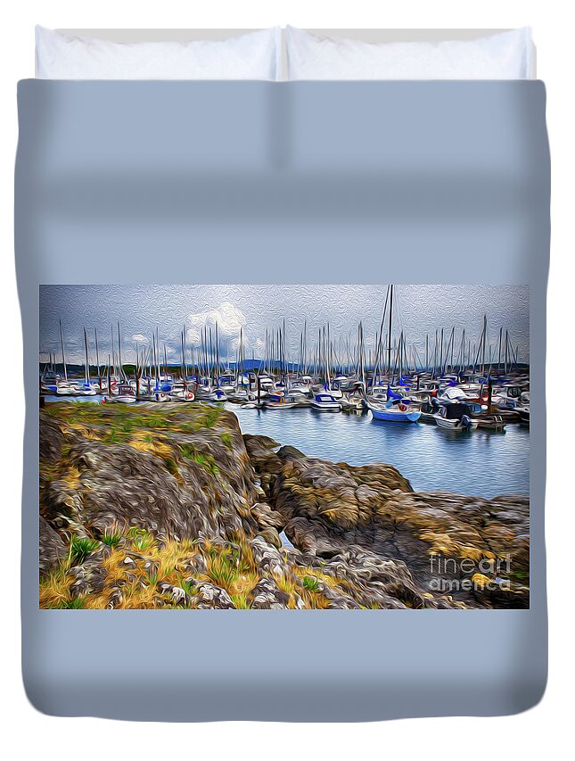 Marina Duvet Cover featuring the photograph West Coast Dreams #1 by Bob Christopher
