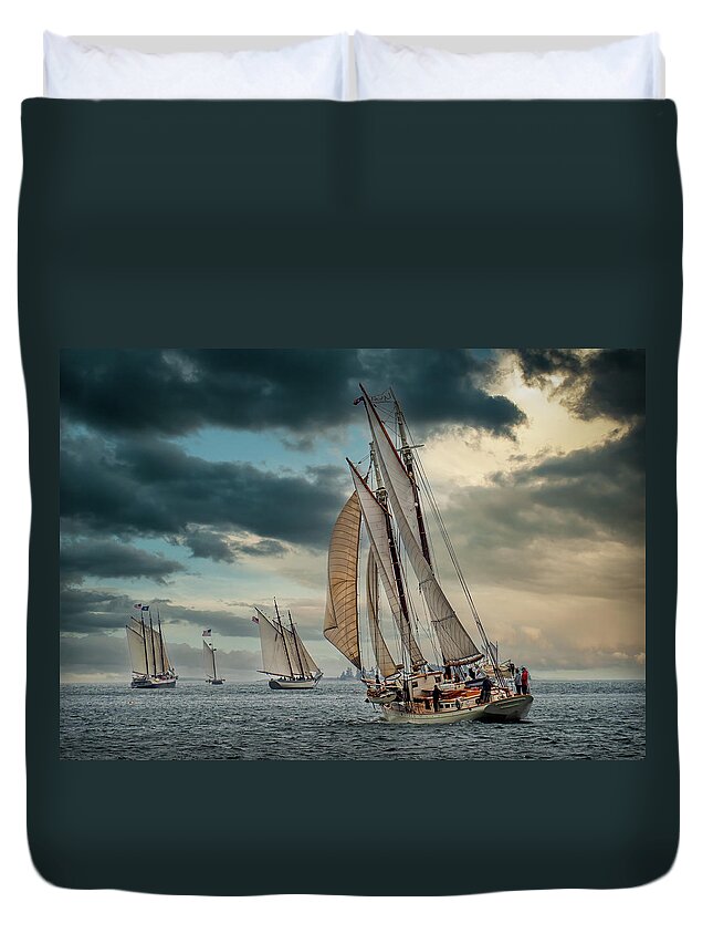  Duvet Cover featuring the photograph Windjammer Fleet by Fred LeBlanc