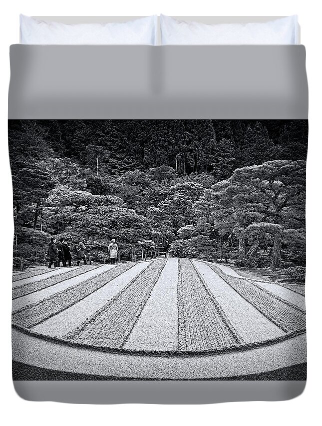 Garden Duvet Cover featuring the photograph Zen Garden #1 by Wayne Sherriff