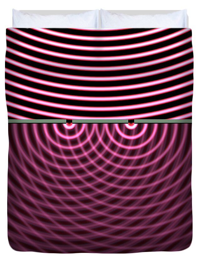 Constructive Interference Duvet Cover featuring the digital art Double Slit Experiment #11 by Russell Kightley