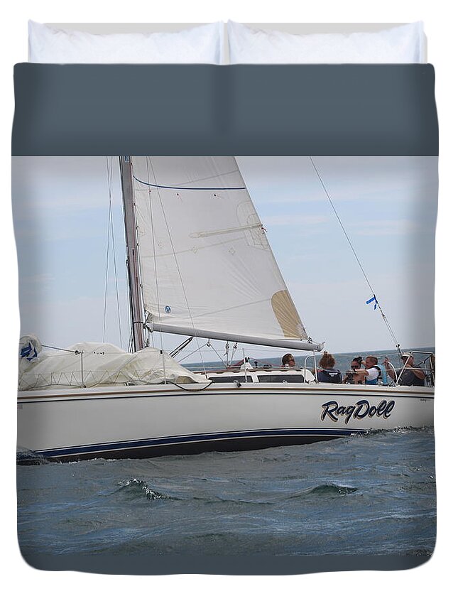  Duvet Cover featuring the photograph The race #110 by Jean Wolfrum