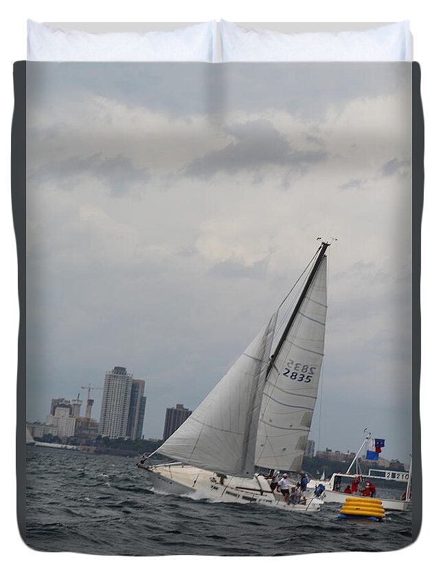  Duvet Cover featuring the photograph The race #115 by Jean Wolfrum
