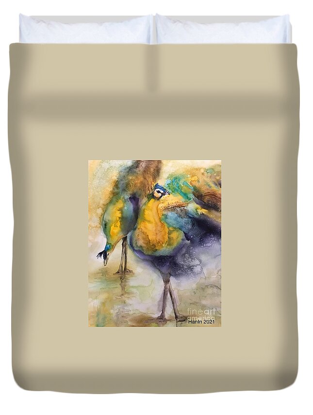 1182021 Duvet Cover featuring the painting 1182021 by Han in Huang wong