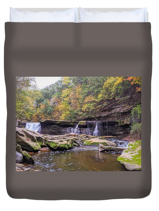  Duvet Cover featuring the photograph Great Falls by Brad Nellis