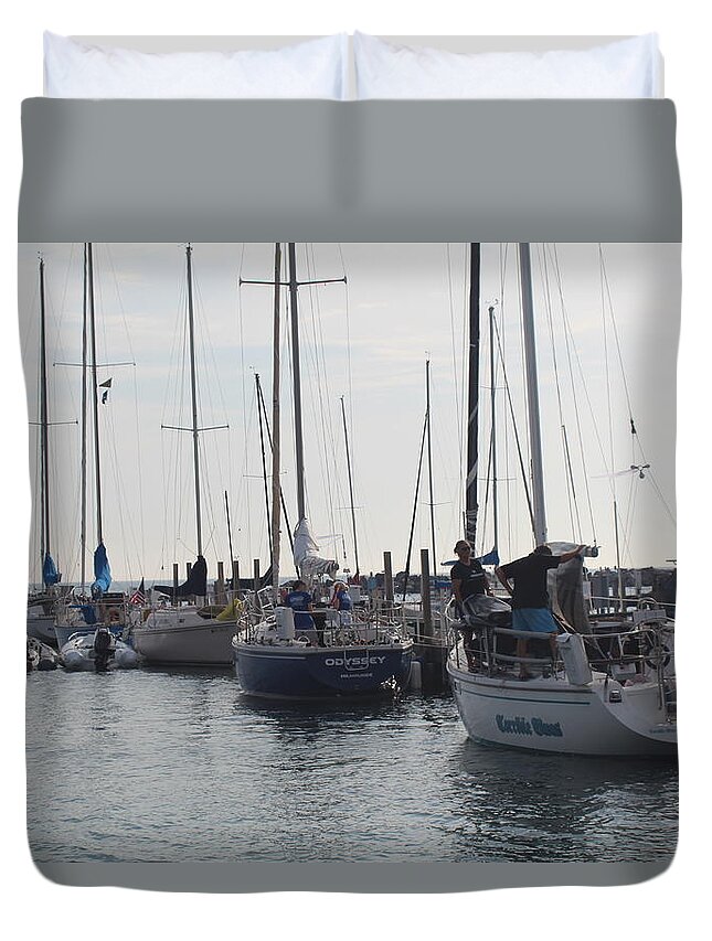  Duvet Cover featuring the photograph The race #129 by Jean Wolfrum