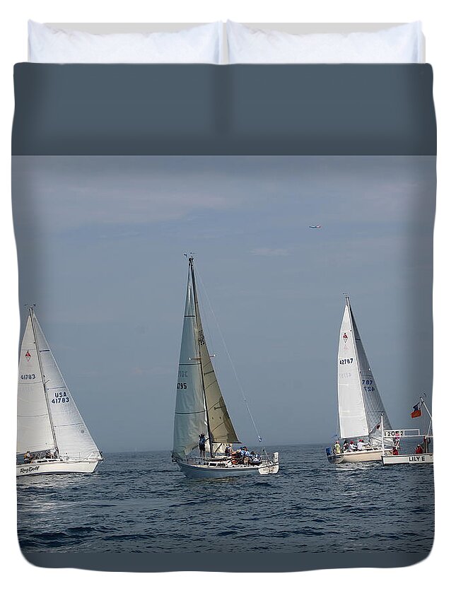  Duvet Cover featuring the photograph The race #144 by Jean Wolfrum