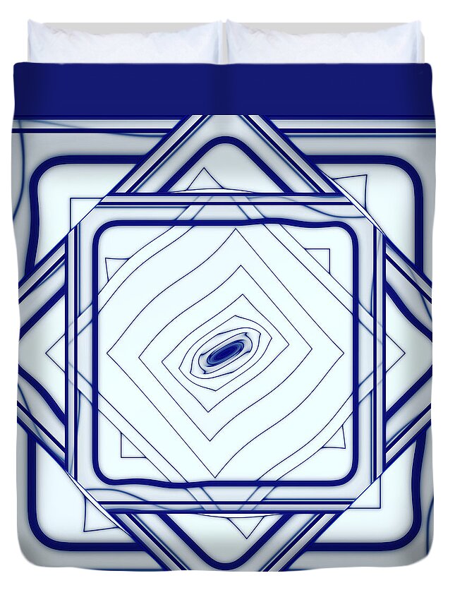 Blue Duvet Cover featuring the digital art 16.05.2023 #16052023 by Marko Sabotin