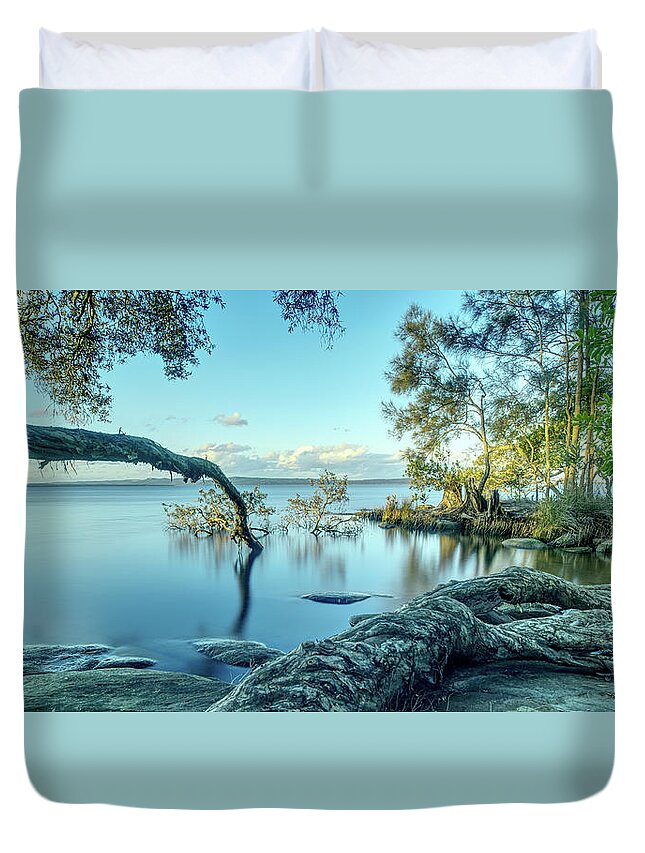 Lake Duvet Cover featuring the photograph 1807set2 by Nicolas Lombard