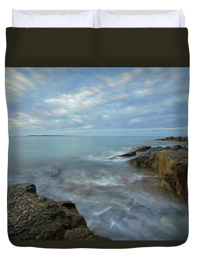 National Park Duvet Cover featuring the photograph 1808sunsetnoosa16 by Nicolas Lombard