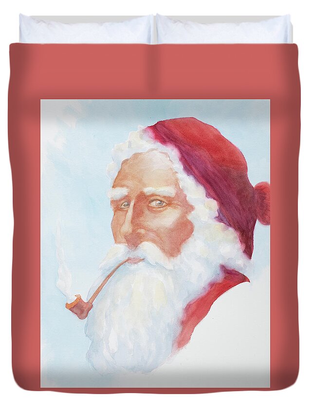2019 Duvet Cover featuring the painting 1860 Santa Claus by George Harth