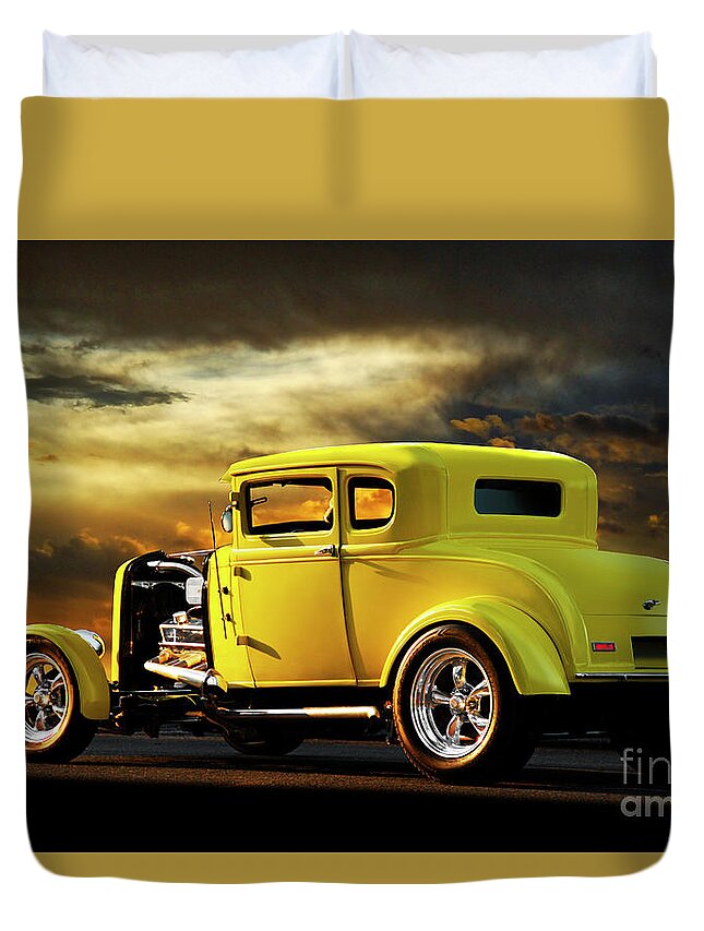 1931 Ford Coupe Duvet Cover featuring the photograph 1931 Ford Model A Coupe by Dave Koontz