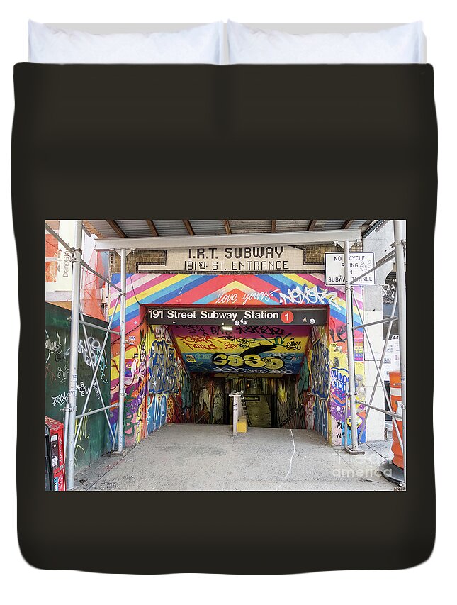 Irt Duvet Cover featuring the photograph 191st Street Subway Station by Cole Thompson
