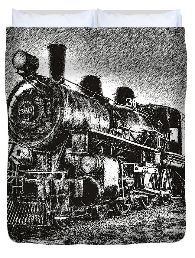 Fine Art Duvet Cover featuring the photograph 1920 American Locomotive No. 360 by Robert Harris