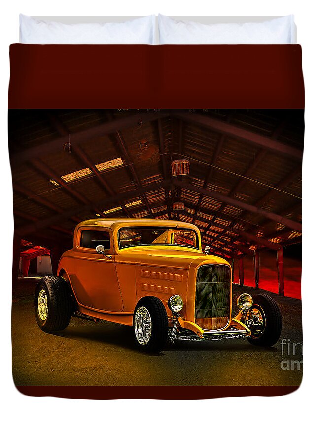 1932 Ford Coupe Duvet Cover featuring the photograph 1932 Ford 'Golden Oldie' Coupe by Dave Koontz