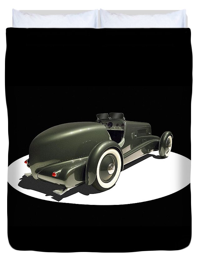 Edsel Ford Duvet Cover featuring the photograph 1934 Edsel Ford's Model 40 Speedster by Mike McGlothlen