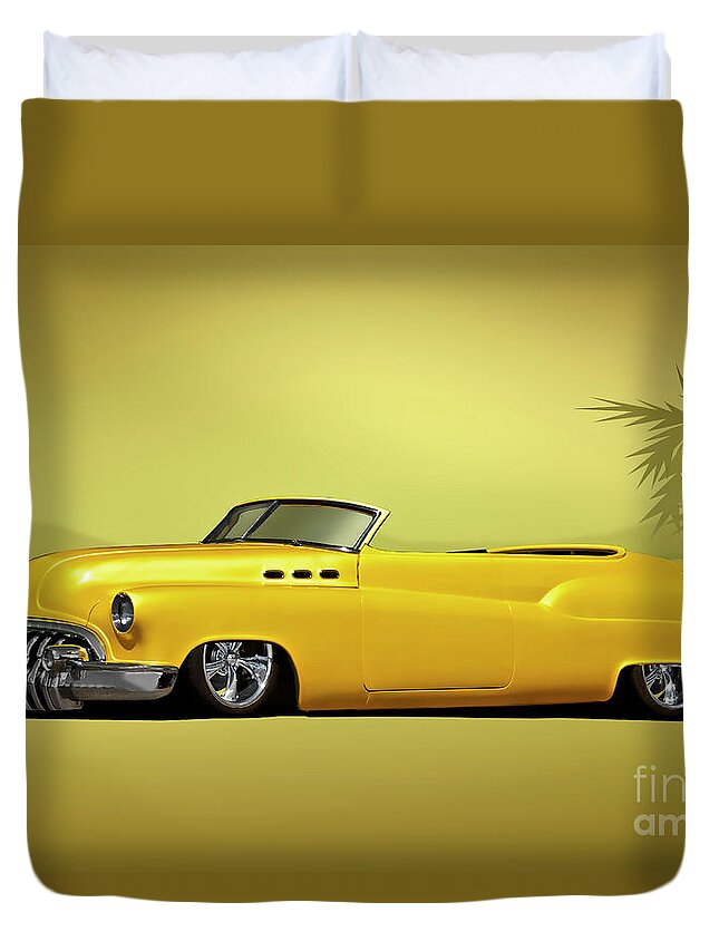 1950 Buick Super Eight Convertible Duvet Cover featuring the photograph 1950 Buick Super Eight Convertible by Dave Koontz