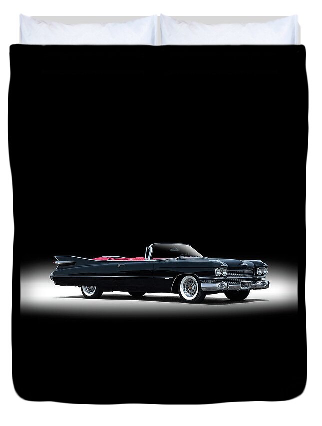 Cadillac Duvet Cover featuring the digital art 1959 Black Series Sixty-Two Cadillac Convertible by Douglas Pittman