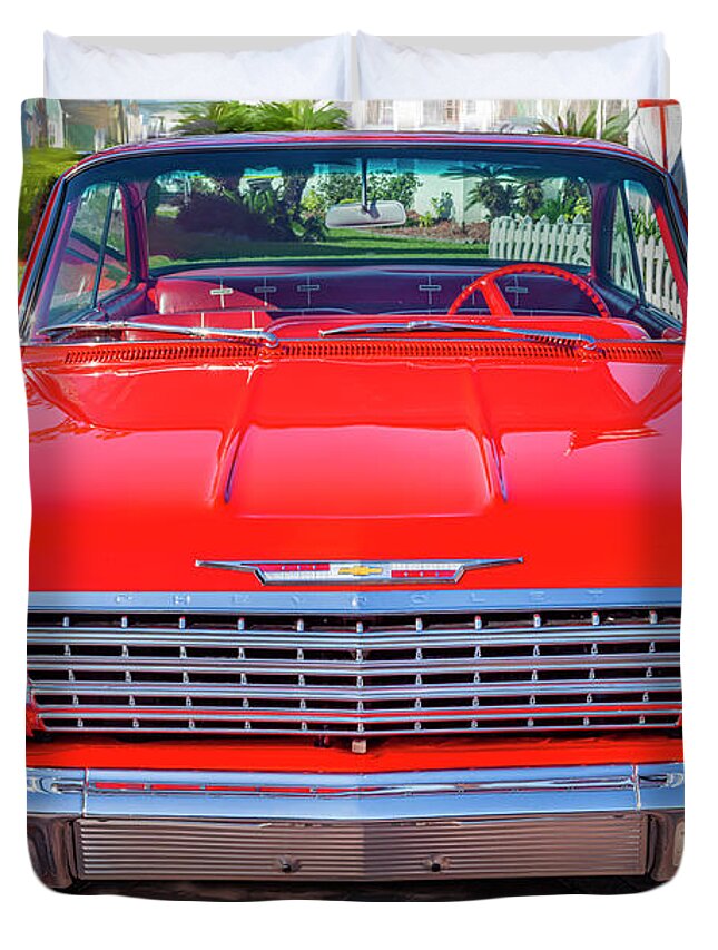 1962 Chevrolet Bel Air 409 Duvet Cover featuring the photograph 1962 Chevrolet Bel Air 409 X134 by Rich Franco