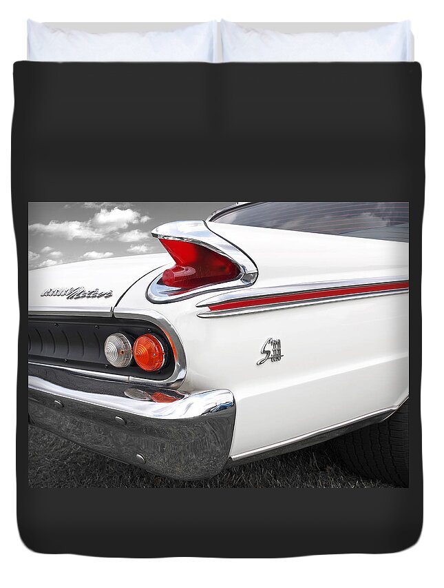 Ford Mercury Duvet Cover featuring the photograph 1963 Mercury Meteor S33 Tail Lights And Emblem by Gill Billington