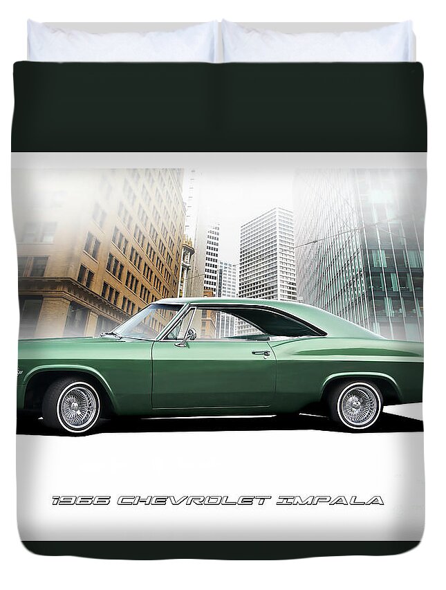 1966 Chevrolet Impala Duvet Cover featuring the photograph 1966 Chevrolet Impala 2-Door Hardtop by Dave Koontz
