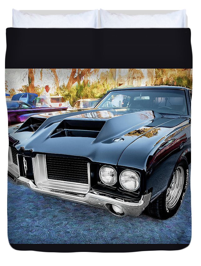 1972 Oldsmobile 442 Duvet Cover featuring the photograph 1972 Oldsmobile 442 X128 by Rich Franco