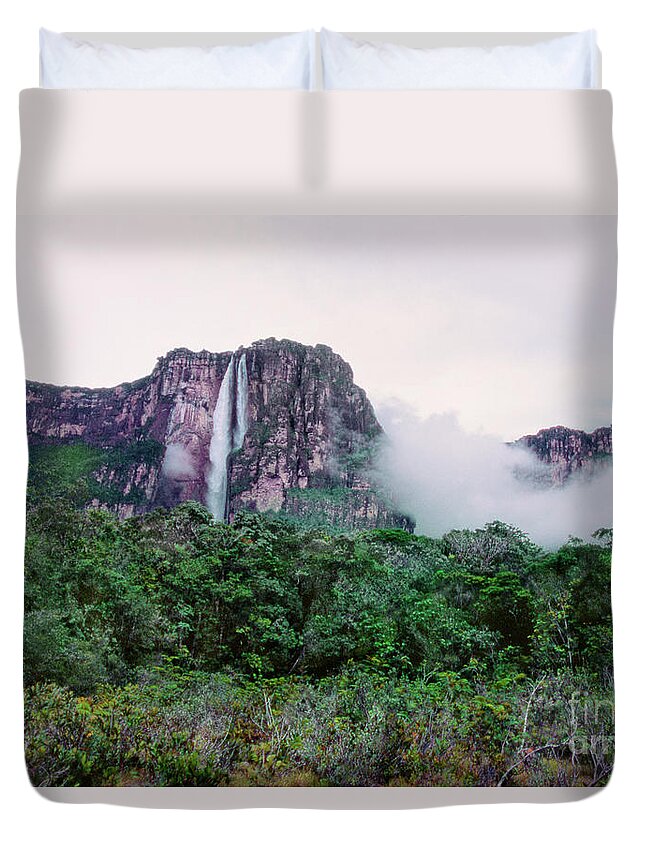 Dave Welling Duvet Cover featuring the photograph Angel Falls Canaima National Park Venezuela by Dave Welling