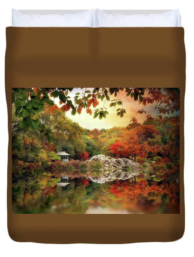 Landscape Duvet Cover featuring the photograph Autumn at Hernshead by Jessica Jenney