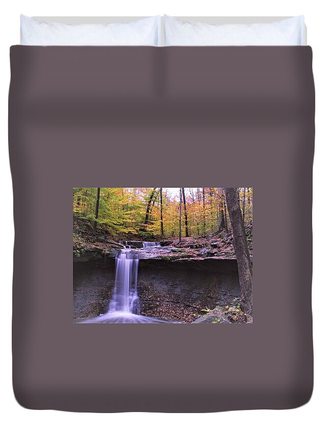  Duvet Cover featuring the photograph Blue Hen Falls by Brad Nellis
