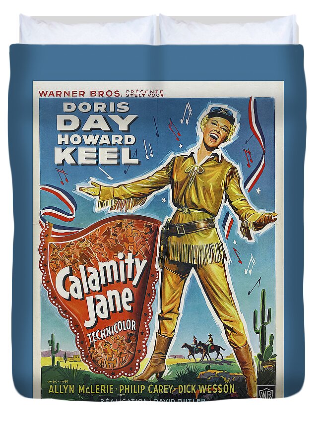 Doris Duvet Cover featuring the mixed media ''Calamity Jane'' - 1953 by Stars on Art