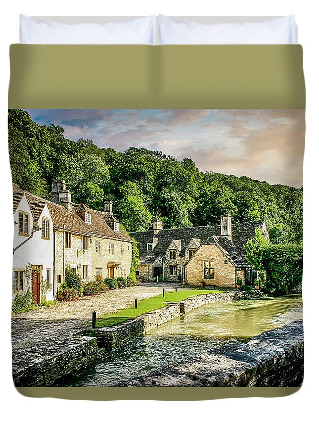 Market Duvet Cover featuring the photograph Castle Combe Village, UK #2 by Chris Smith