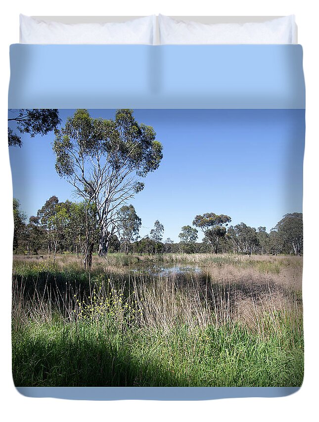 Sky Duvet Cover featuring the photograph Clear Blue Sky #2 by Masami IIDA