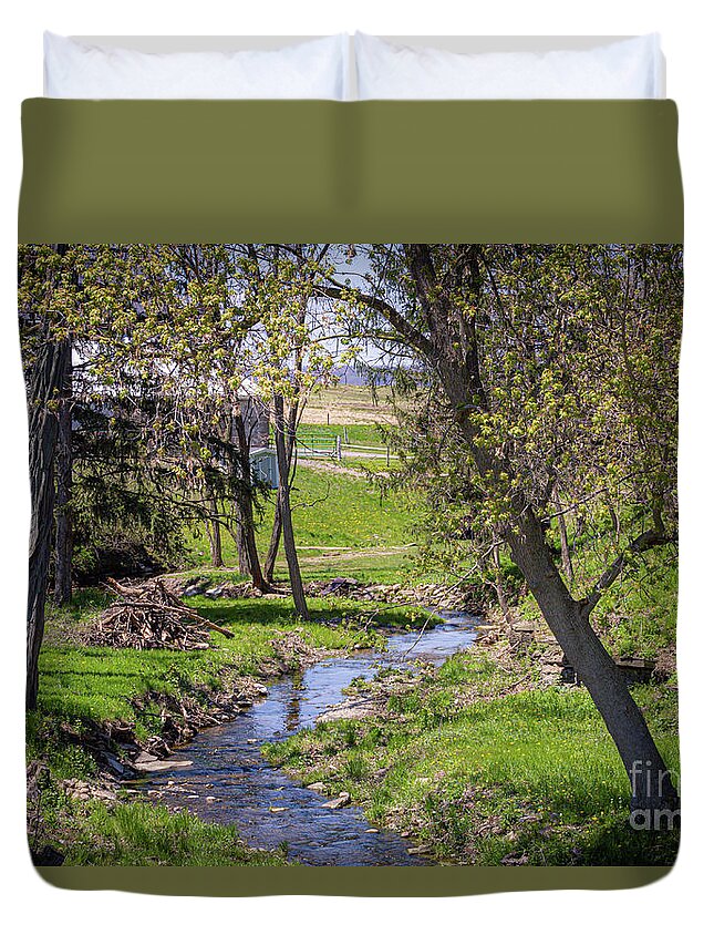 Creek Duvet Cover featuring the photograph Creekside #2 by William Norton
