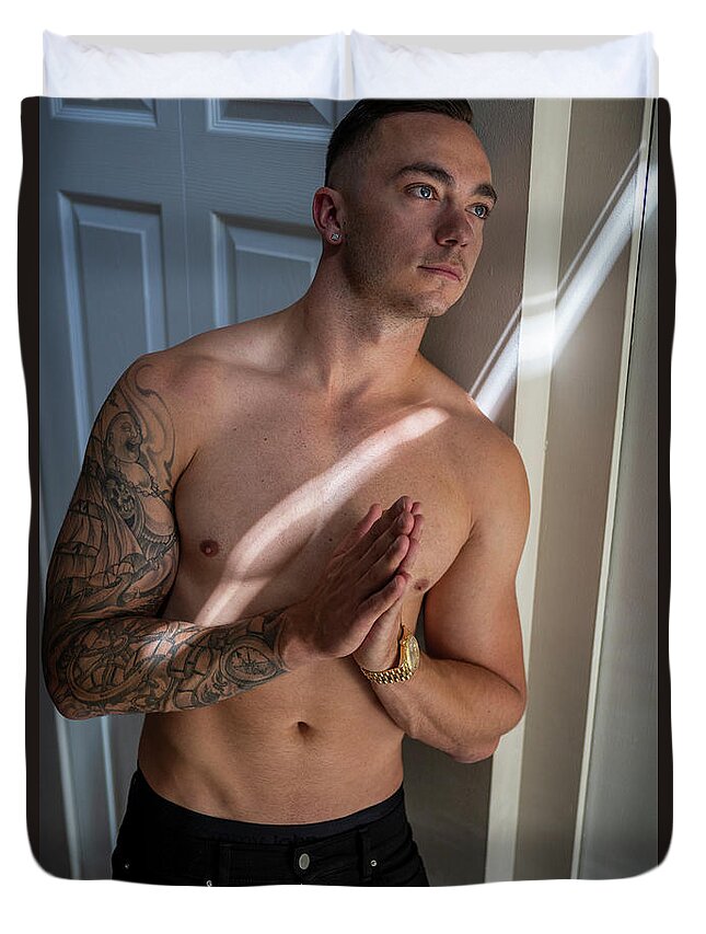 #dv8ca Duvet Cover featuring the photograph Darcy Model Vancouver, BC #2 by Jim Whitley