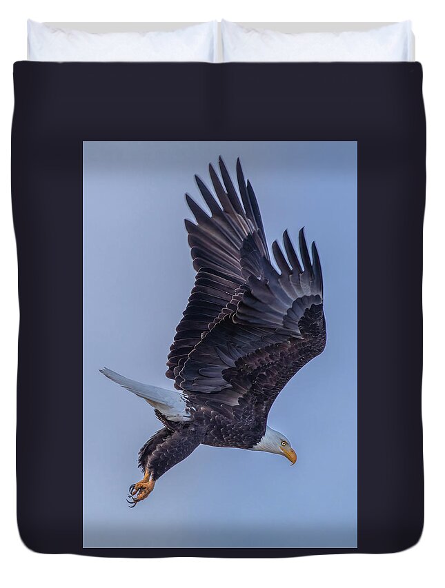 Eagle Duvet Cover featuring the photograph Eagle Portrait #2 by Randy Robbins