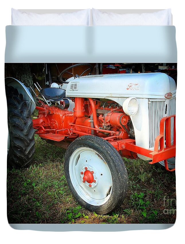 Ford Tractor Duvet Cover featuring the photograph Ford Tractor by Mike Eingle