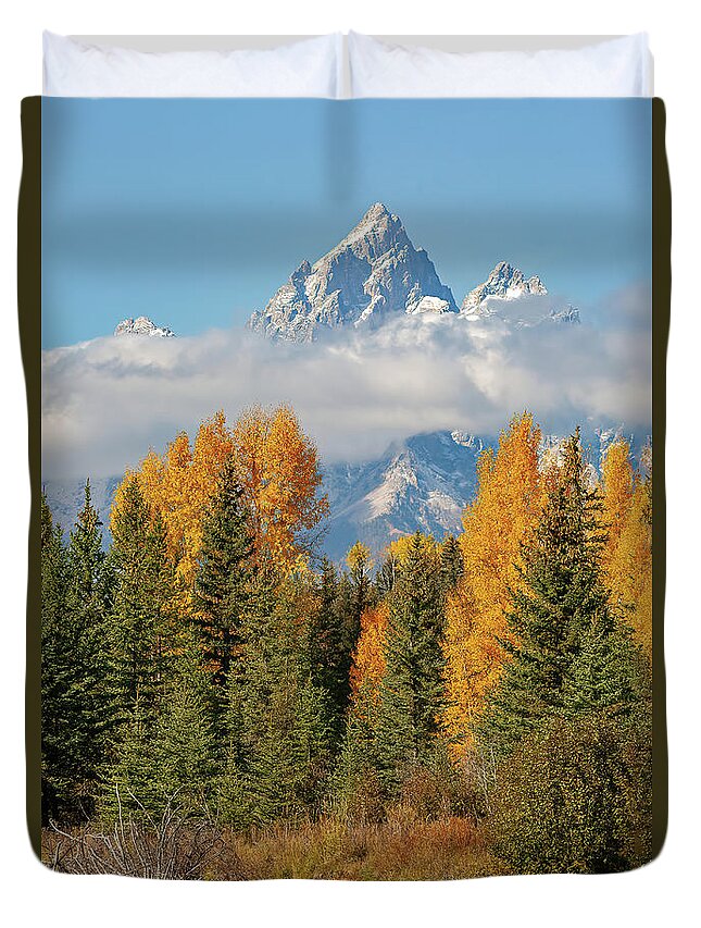 Grand Teton National Park Duvet Cover featuring the photograph Grand Teton Autumn #2 by Jack Bell