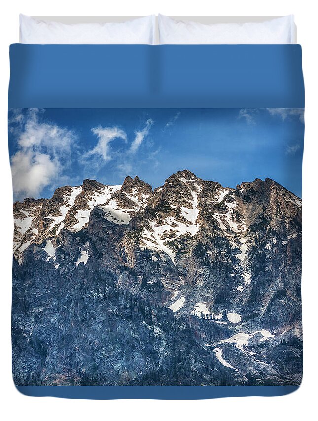 Grand Tetons Mountains Duvet Cover featuring the photograph Grand Tetons Mountains by Tatiana Travelways