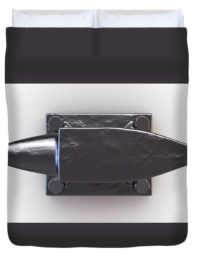 Anvil Duvet Cover featuring the photograph Iron Anvil #2 by Allan Swart