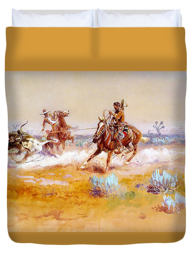 Mexico Duvet Cover featuring the painting Mexico #2 by Charles Russell