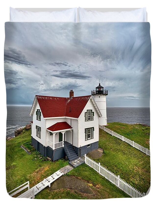  Duvet Cover featuring the photograph Nubble Lighthouse #2 by John Gisis