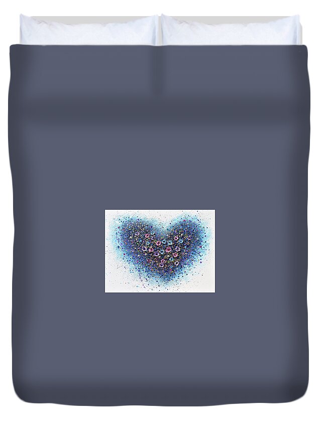 Heart Duvet Cover featuring the painting One Love by Amanda Dagg