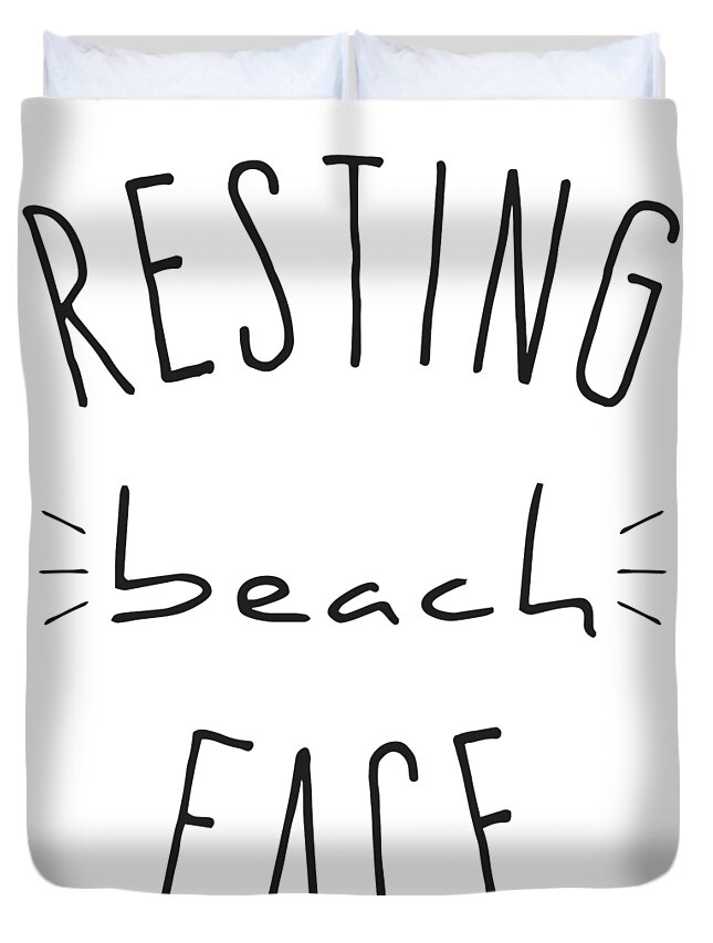 Cool Duvet Cover featuring the digital art Resting Beach Face #2 by Flippin Sweet Gear
