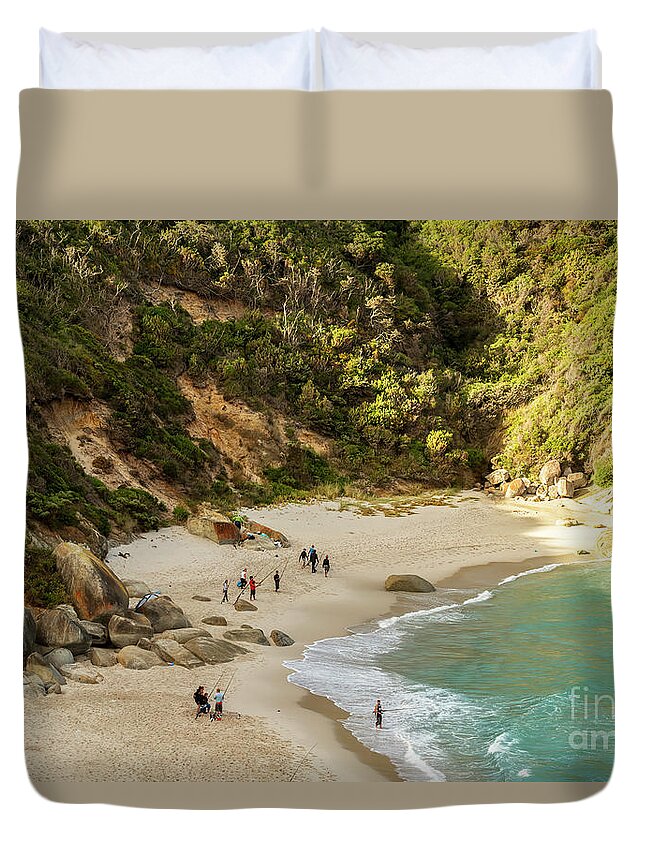 People Duvet Cover featuring the photograph Salmon Holes, Albany, Western Australia by Elaine Teague