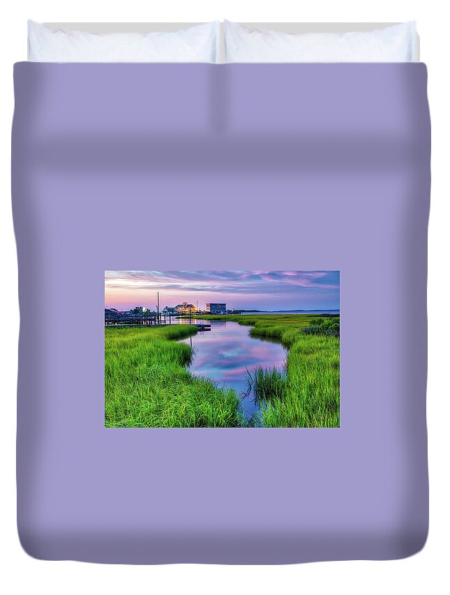 Southport Duvet Cover featuring the photograph Southport Salt Marsh Sunrise #2 by Nick Noble