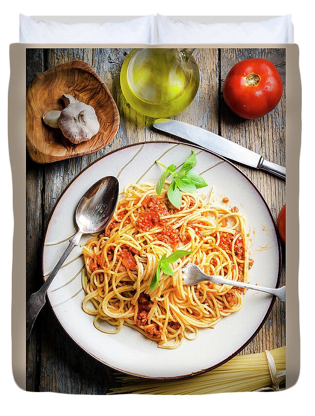 Spaghetti Duvet Cover featuring the photograph Spaghetti #2 by Jelena Jovanovic