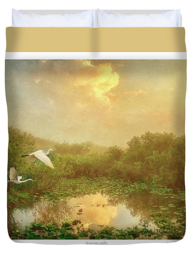 Painterly Photography Duvet Cover featuring the photograph Sunrise Gifts by Louise Lindsay