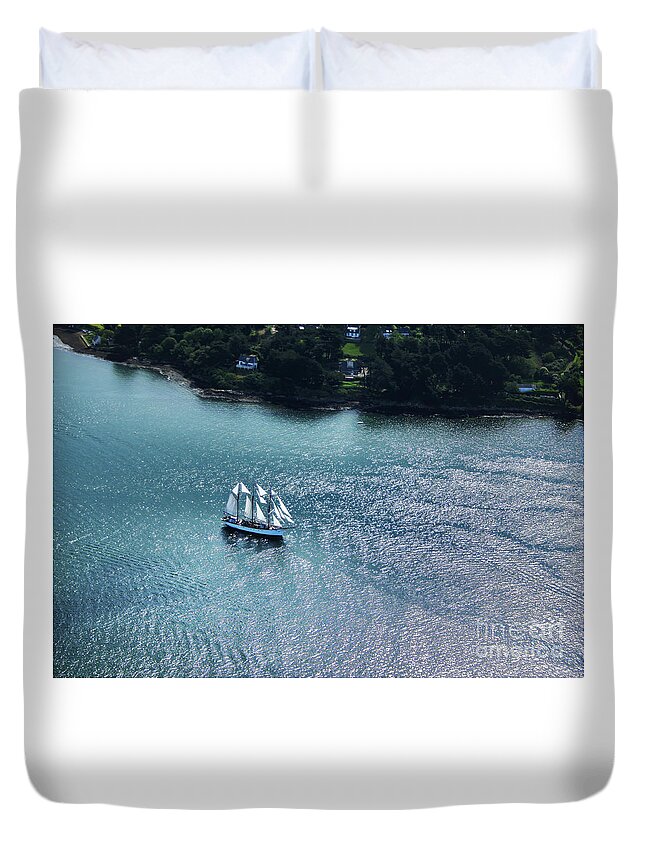 Sailing Duvet Cover featuring the photograph The Marite #3 by Frederic Bourrigaud