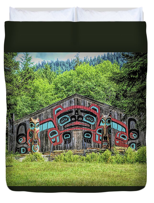 Totem Poles Duvet Cover featuring the photograph Totem Heritage Center Ketchikan Alaska 3 #2 by Barbara Snyder