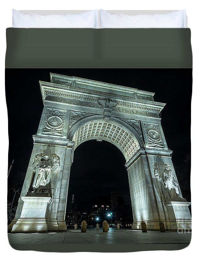 1892 Duvet Cover featuring the photograph Washington Square Arch The North Face by Stef Ko
